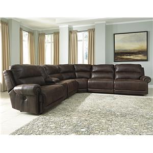 Signature Design by Ashley Luttrell 6-Piece Reclining Sectional with Console